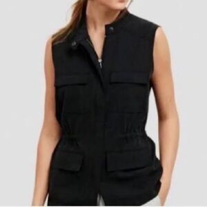 Buffalo David Bitton Women's Small Lightweight Modern Safari Vest Black